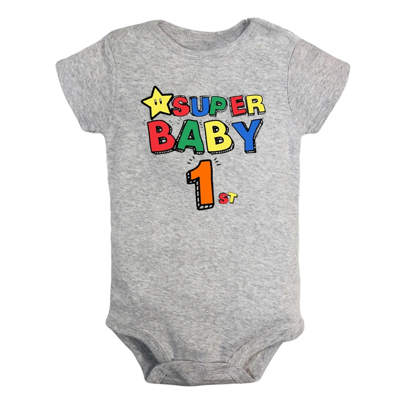 Одежда для маленьких мальчиков и девочек 1 год на первый день рождения комбинезон с короткими рукавами хлопок подарок - Цвет: ifBaby2720G