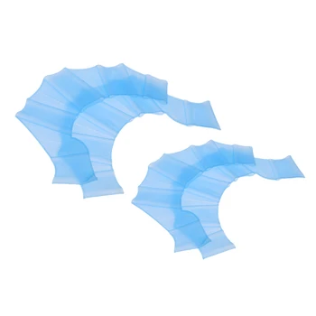 

2 Pairs Silicone Hand Fins Webbed Flippers Swim Training Gloves Paddle for Swimming Diving Surfing Water Exercise Learner