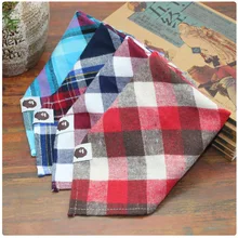 Стильный треугольный капюшон в шотландском стиле на осень и зиму для малышей из чистого хлопка с толстым флисом, треугольные пледные нагрудники