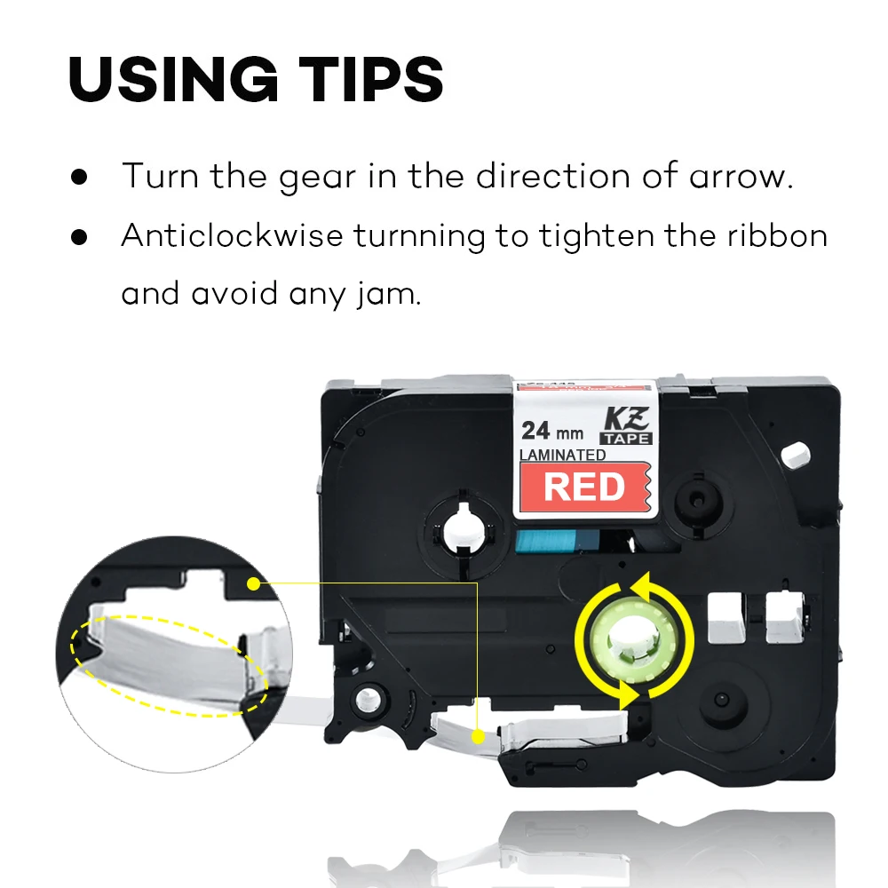 Description Picture 4 of itemLabel World TZe-455 label tape white on red tze-455 label ribbon Compatible for brother P-TOUCH label printer 24mm ribbon