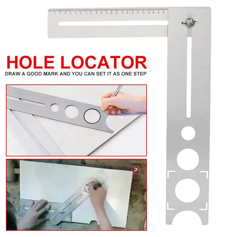 Stainless Steel Tile Hole Opener Locator Marking Hole Punching Positioning Ruler Ceramic Marble Glass Floor Drilling Tools tile hole locator