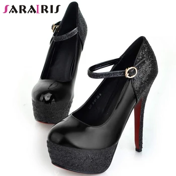 

SARAIRIS Spring Fashion Patchwork Glitters Pumps For Party High Thin Heels Evening Pumps Women Autumn Platform Shoes Woman