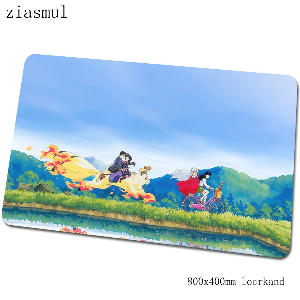 Inuyasha коврик для мыши 80x40 см игровой коврик для мыши с изображением аниме самые дешевые офисные ноутбук с алюминиевым корпусом стол коврик HD печати padmouse игры pc gamer коврики - Цвет: Size 800x400x2mm