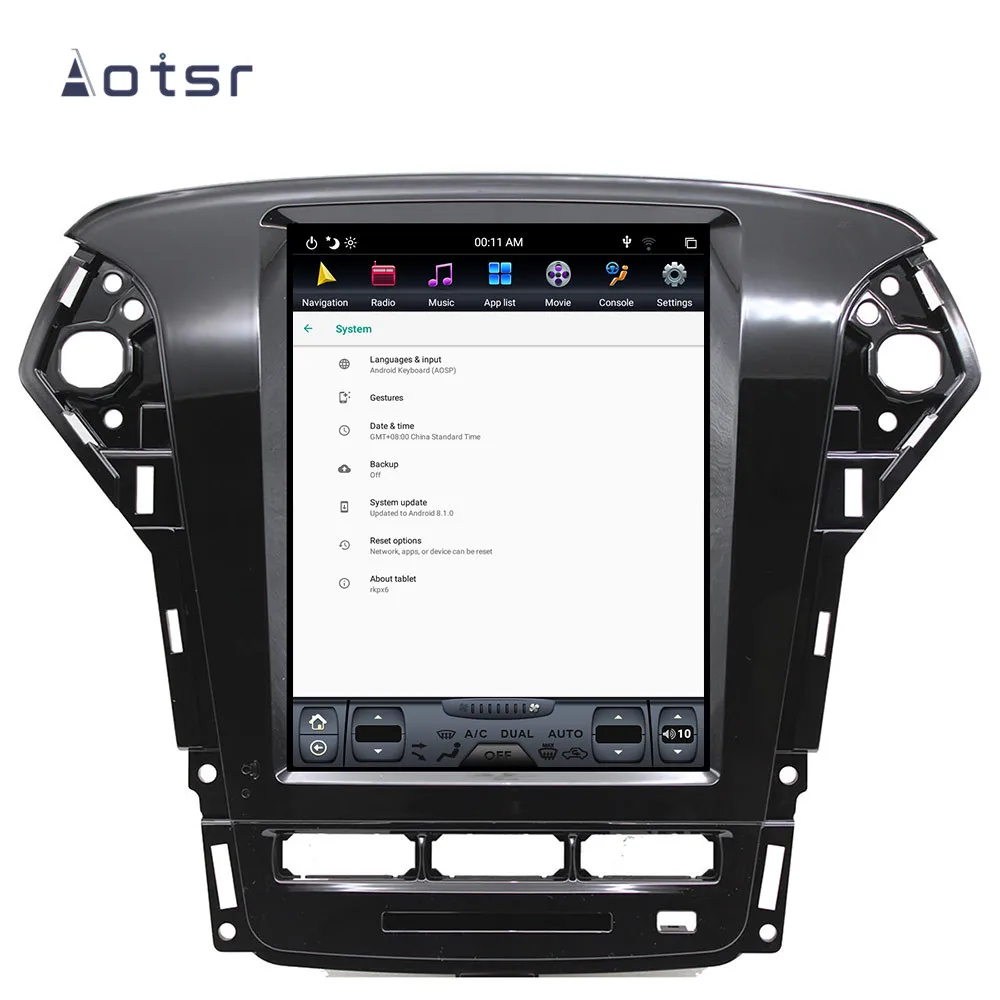 Aotsr 10," Android 8,1 вертикальный экран автомобильный DVD мультимедийный плеер gps навигация для Ford Mondeo/Fusion MK4 2007-2012 carplay