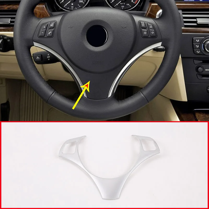 

Matte Silver ABS Car Steering Wheel Button Decoration Frame Trim For BMW E90 3 Series 2005-2012 Car Accessories