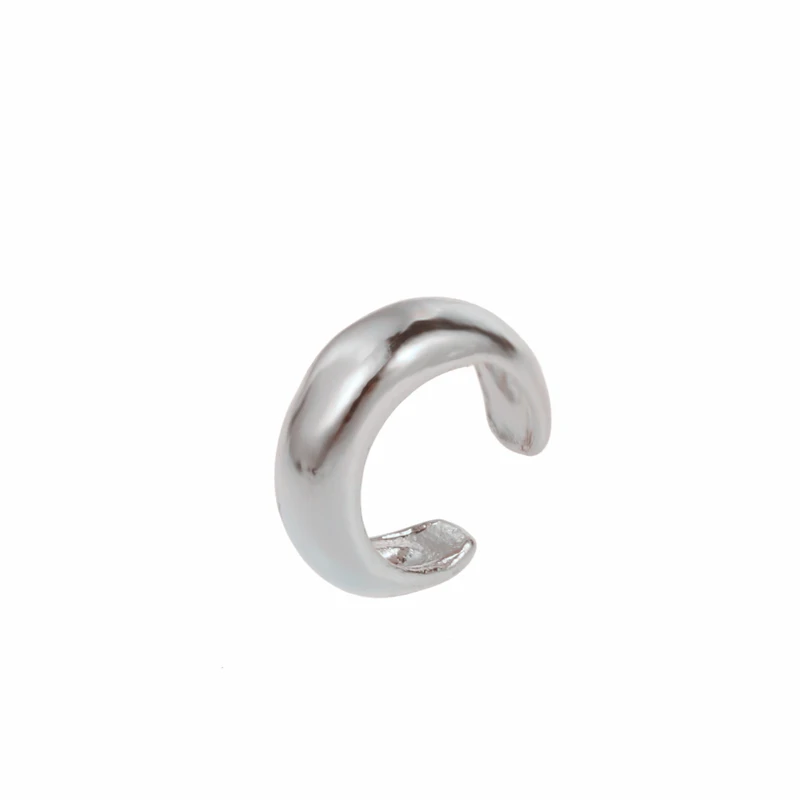 Vintage Simple U-shaped Ear Cuff Non Pierced Clip Earring Trendy Punk Antique Color Small Flower Carved Hollow