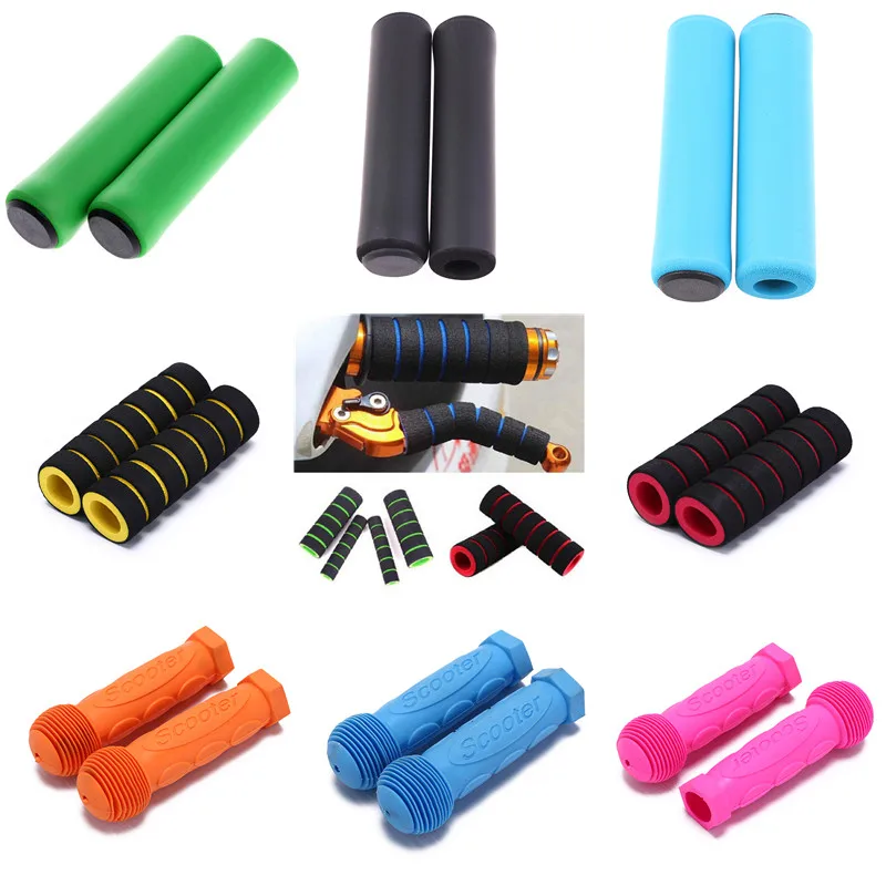  1pair/2pair Bicycle Handle Bar Grips Cover Silicone Anti-slip Handlebar Soft Strong Support Grips Outdoor Non-Slip Bike Part