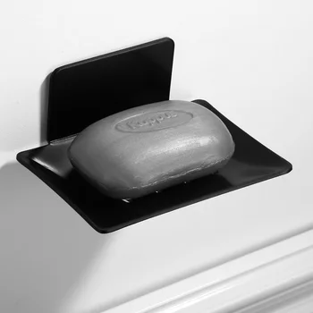 

Aluminum Soap Holder Bathroom Black Soap Dish Storage Holder Free Punch Storage Rack Soap Holder Container
