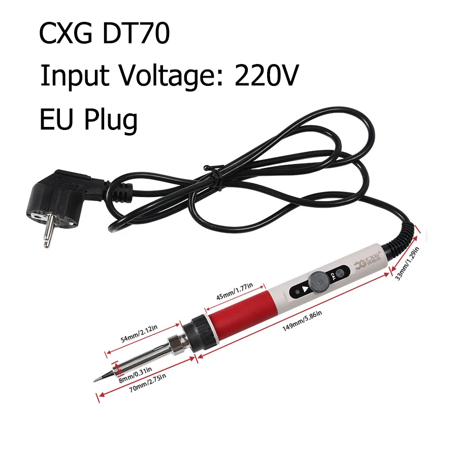 CXG 110V 220V US EU Plug 936d DS90T DS110T DT70 Электрический паяльник - Цвет: DT70