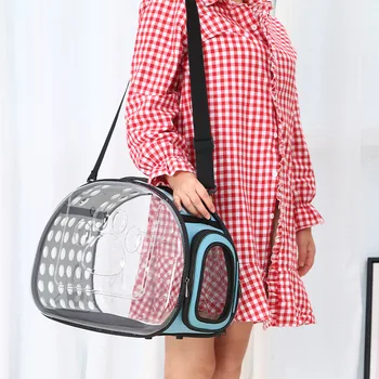 

Cat Bag Dog Bag Pet Small Dog Bag Transparent Backpack Portable and Foldable Dog Backpack Breathable Handbag Pet Bag