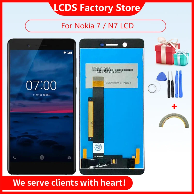 

5,2 "Оригинальный сенсорный ЖК-экран для Nokia 7, дигитайзер в сборе для Nokia 7, замена дисплея TA-1041 TA-1040 TA-1062
