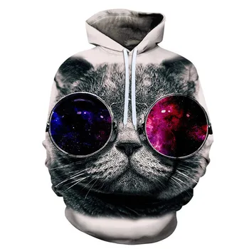 

Anime Cat Sweatshirts Men Hoodies Black Hoody 3d Printing Pullover Streetwear Tracksuit Anime Coat Animal asian size 6xl