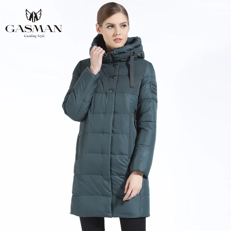 GASMAN 2019 Зимняя Длинная Теплая Женская Куртка свободного покроя Модный Зимний