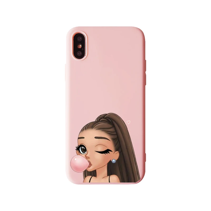 TPU Ariana Grande God-женский розовый чехол для телефона iPhone XR XS Max 8 7 6s 6 Plus God-женский черный мягкий силиконовый розовый чехол - Цвет: TPU
