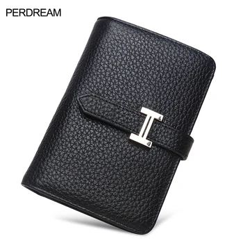 

Wallet women short simple leather three-fold wallet new folding multi-card card holder female small wallet