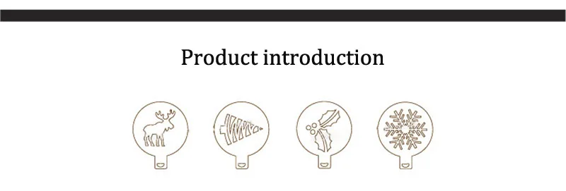 Description Picture 4 of item4pcs Coffee Stencils Milk Fancy Printing Model Barista Cappuccino Cafe Foam Spray Template  Powdered Sieve Decoration Tools
