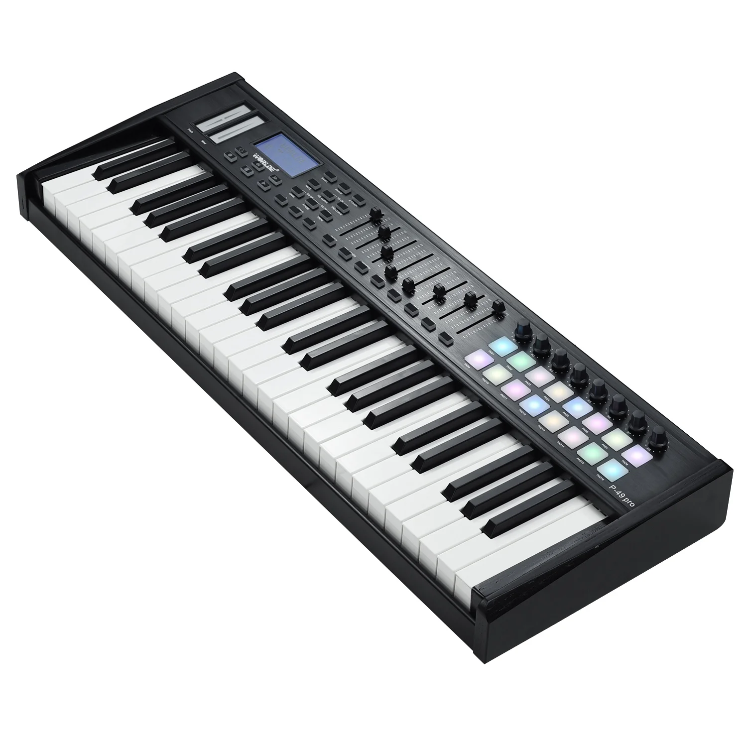 teclado midi display lcd com 61 teclas