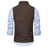 Mens Double Breasted Brown Suit Vest 2022 Brand Casual Solid Color Business Sleeveless Waistcoat Gentlemen Chalecos Para Hombre ► Photo 2/6