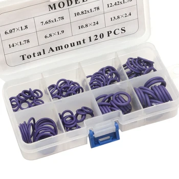 

New High Quality 1 Set / 120 Pcs HNBR Auto Car Van Air Conditioning Rubber Washer O Ring Seal Assortment Set car-styling
