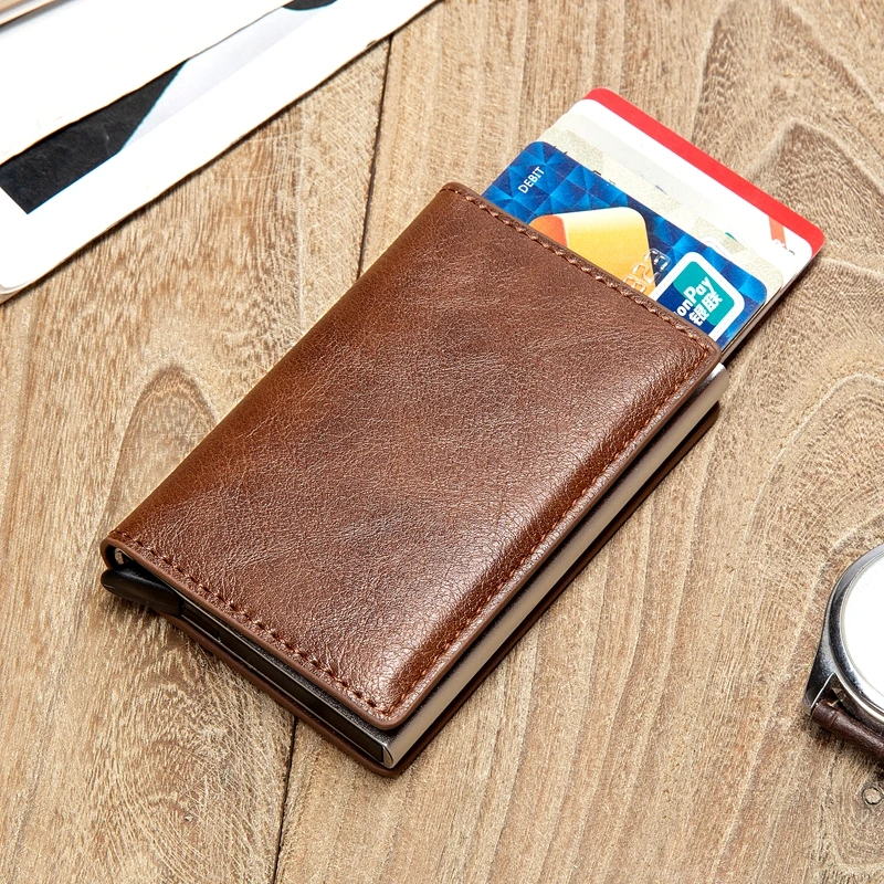 BISI GORO с защитой от краж отделением для карт на застежке RFID Бумажник из алюминия