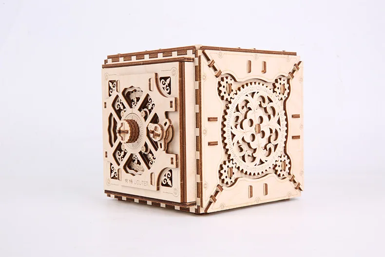 Mecânico de Madeira Caixa de Senha Presente para Namorada Uguter Modelo Tridimensional Puzzle Criativo Montado Jóias 3d 9 Cheap Quebra-cab.