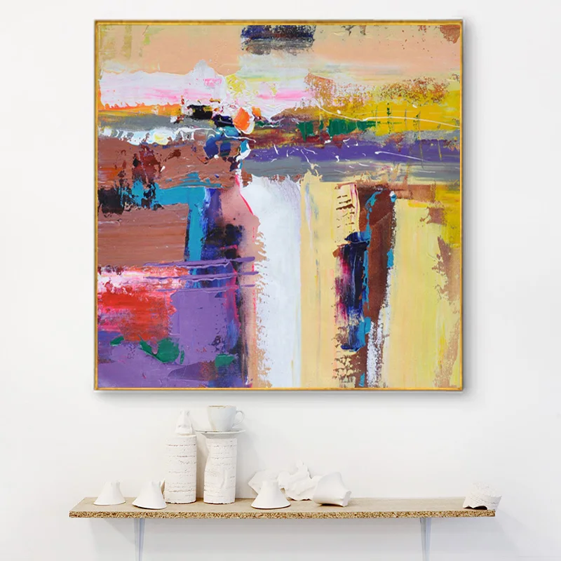 

Abstract Colorful Frameless Canvas Wall Art Pictures Modular Oil Painting Posters for Living Room Home Decor Paintings