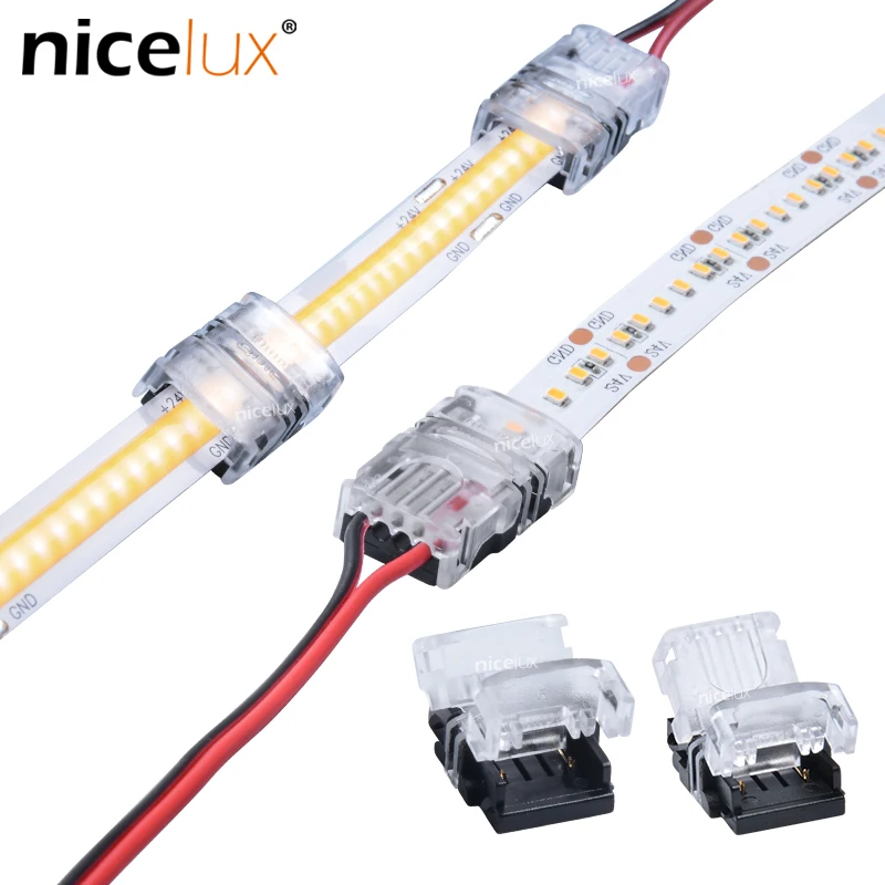 5PCS FOB COB LED Strip Connector for 12V 5V 24V 10mm / 12mm 2pin Single Color IP20 240 280 300 LEDs Board to Wire afbeelding