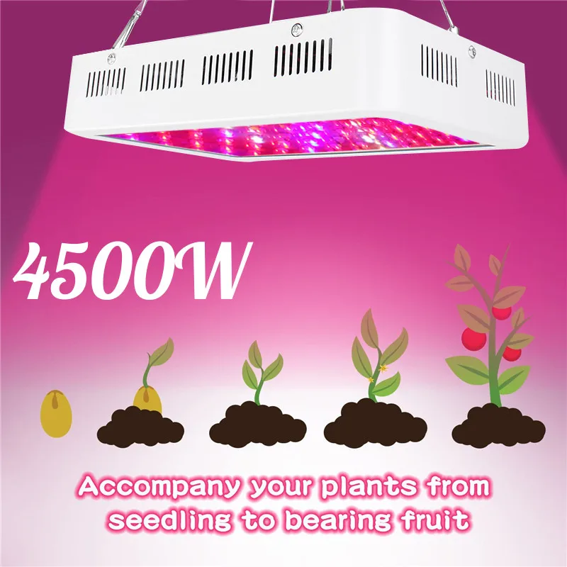 Светодиодный светильник для выращивания, Фито лампа 4500 Вт, лампа для выращивания растений, AC85-265V, фитолампа для выращивания растений, полный спектр цветков