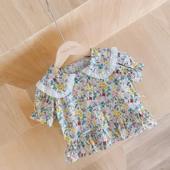 

Girls Doll Collar Short-Sleeved TShirt 2020 Summer Baby's Top Thin