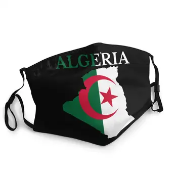 

Algeria Flag Map Reusable Mouth Face Mask Pattern Algerian Heart Anti Haze Protection Mask Mouth Muffle