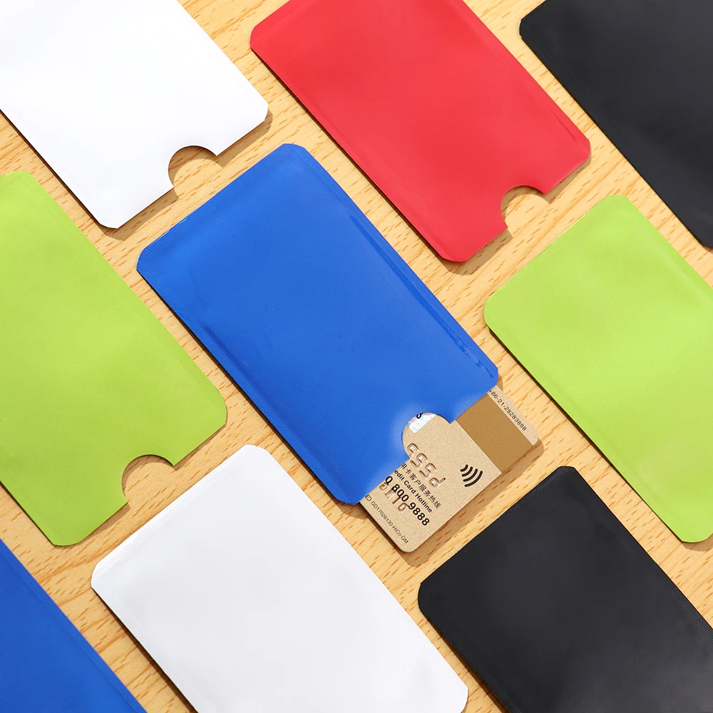 10 Pcs Colorful Anti Rfid Wallet Blocking Reader Lock Bank Card Holder Id Case Protection Metal Credit Card Holder Aluminium