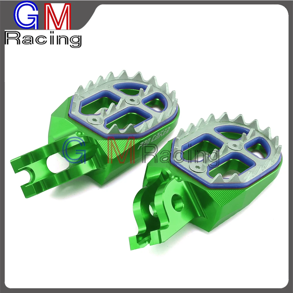MX Aluminum CNC Foot Pegs Rest Footpegs Pedals For KAWASAKI KX250F 06-16 KX450F 07-16 KLX450R 08-13 KX 250F 450F Dirt Bike