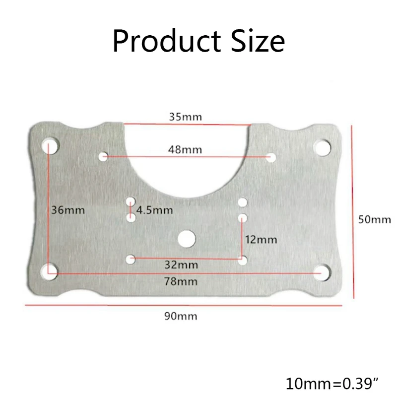 Kit de placa de reparación de bisagra de mariposa, accesorios de acero inoxidable para puerta de muebles, armario de herramientas, 4 unidades