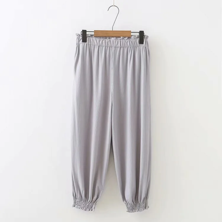 cargo pants women 5xl plus size elastic high waist drawstring harem pants women solid casual loose ankle-length pants fw560