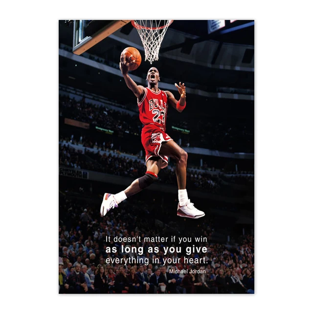 Michael Jordan Sports Poster And Prints Basketball Celebrity Inspirational Canvas Painting Print Home Wall Art Pictures Living R Y424A