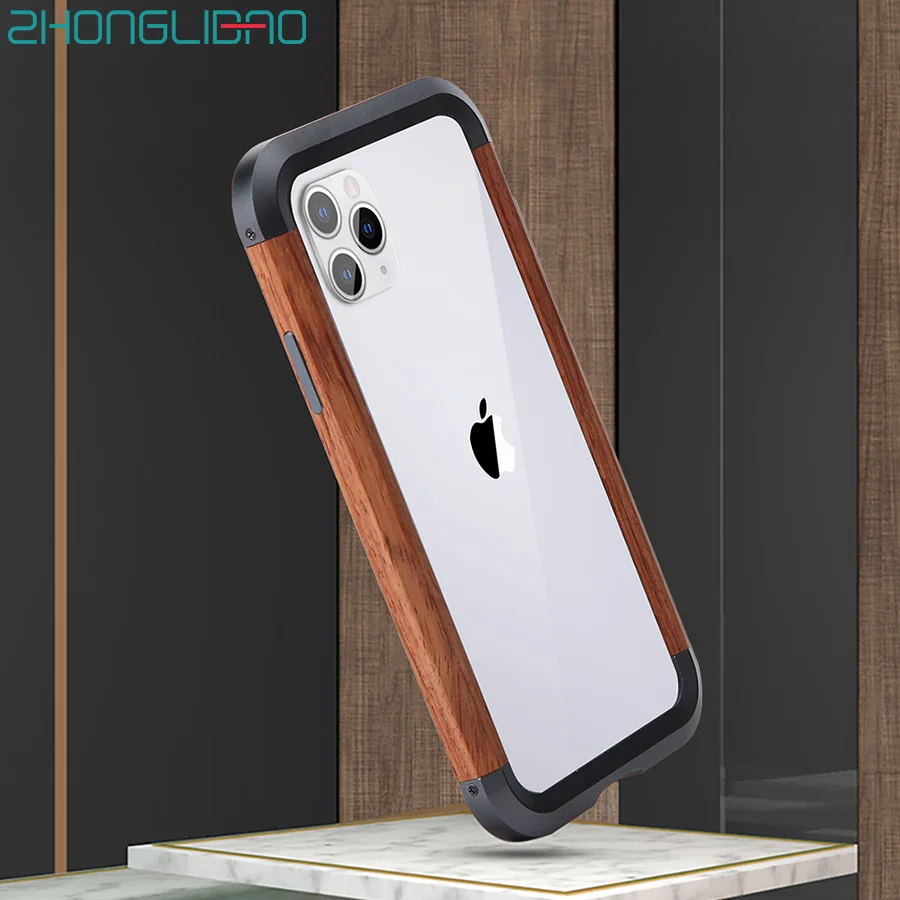 Продукт рамка чехол для Iphone 11pro Max Роскошный Анти-падение деревянный+ металлический бампер Защитная рамка для Iphone 11 крышка