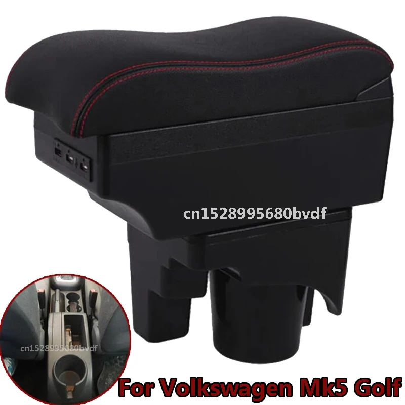 For Volkswagen Mk5 Golf Mk 5 6 2005-2011 Car Armrest Box Central Store Content Cup Holder Interior Car-Styling USB Charging | Автомобили и
