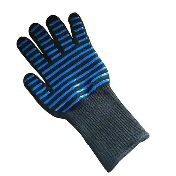 

1pcs BBQ Flame Retardant Fire Barbecue Microwave Supplies Temperature Resistance 800 Degrees Insulation Silicone Cotton Gloves