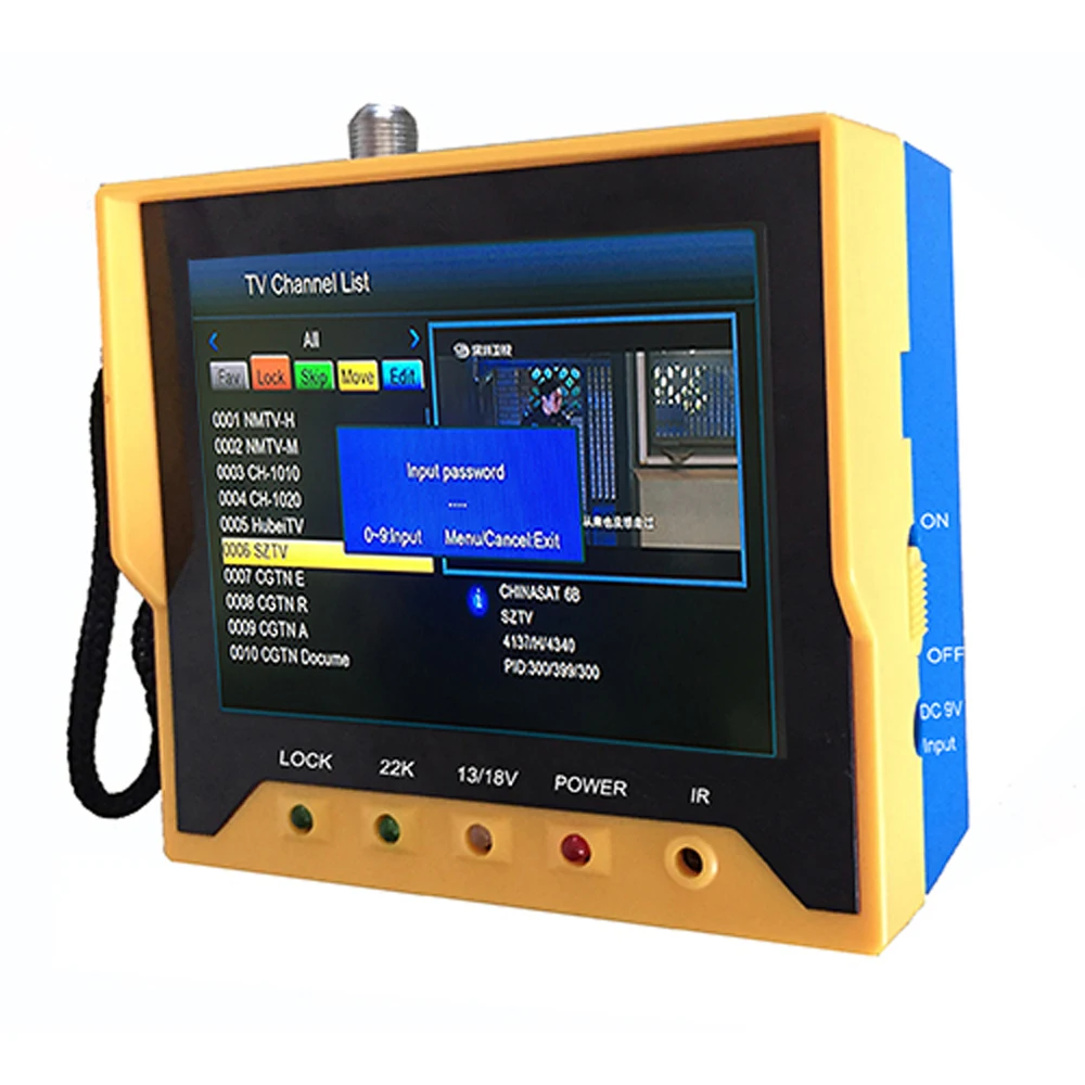 

3.5 Inch Handheld Multifunctional DVB-S/S2 Satellite Fast Tracking TV Receiver Finder Meter MPEG4 Modulator with Remote Control