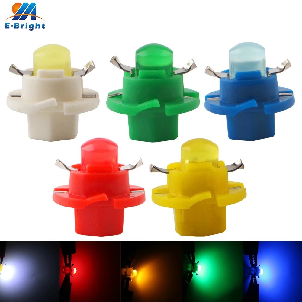 Светодиодные лампы COB 50X B8.4D, 1 SMD, внутренний светильник, боковой светильник, индикатор, автоматическое считывание, 12 В, светильник 40 лм, белый/красный/синий/янтарный