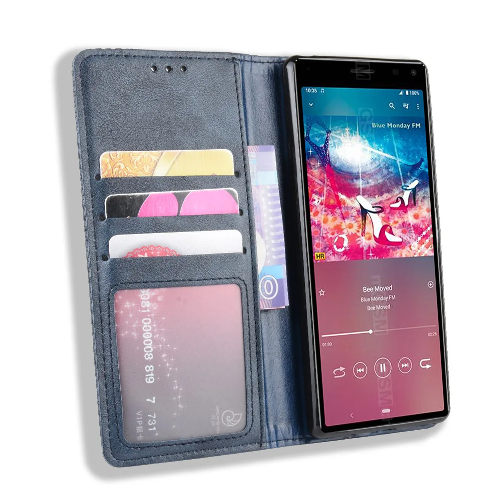 Магнитный винтажный кожаный чехол премиум-класса для sony Xperia 8 Xperia8, чехол с откидной крышкой 6,0 дюймов, легкомысленный чехол с защитой от падения