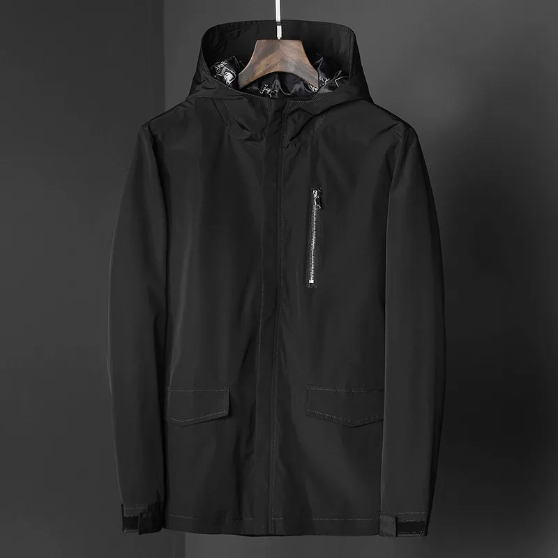 Плюс Размеры 4XL 5XL 6XL 7XL 8XL с капюшоном Воротник пуховики на гусином пуху Для мужчин 1-00 - Цвет: Black