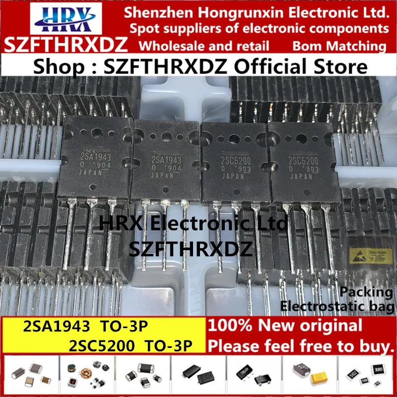 2SA1943 2SC5200 TO-3P 2SA1943-O(Q) 2SC5200-O(Q) TO3P A1943 C5200 50 комплектов/поднос(10sets-20sets-50sets