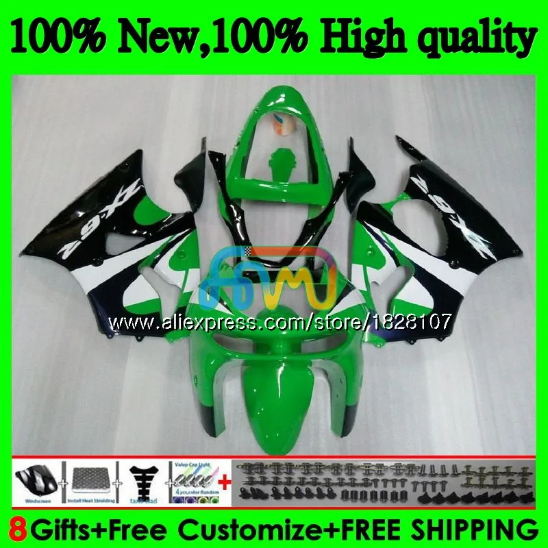 Корпус для KAWASAKI ZX-6R 6 R ZX-636 ZX600 600CC ZX6R 98 зеленого цвета фабрики 99 28BS. 10 ZX636 ZX600CC ZX 636 6R 98 99 1998 1999 обтекатели