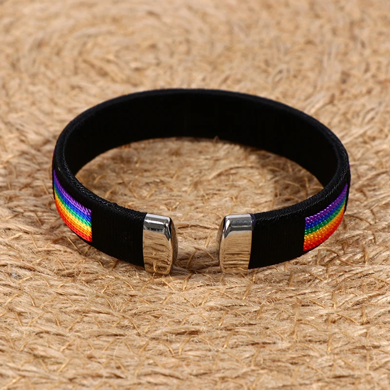 Fashion Rainbow String Bangle & Bacelet Charms Open Cuff Braclet 1PCS For Men Women Jewelry bangle bracelet