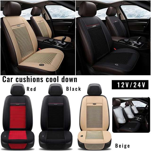 2 Pcs Cooling Car Seat Cushion Black Cooling Car Seat Cover Breathable Seat  Cover Automotive Seat Cooling Pad 10 Fans 3 Adjustable Temperature 12/24V