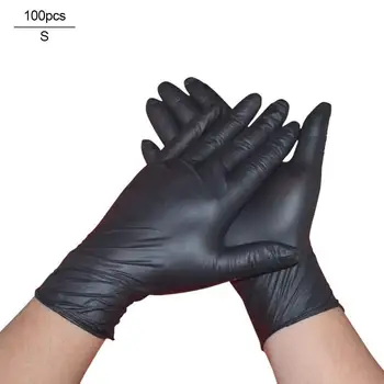 

50/100Pcs Black Gloves Disposable Thickened Nitrile Latex Waterproof Tattoo Latex Gloves Tattoo Accessories S M L