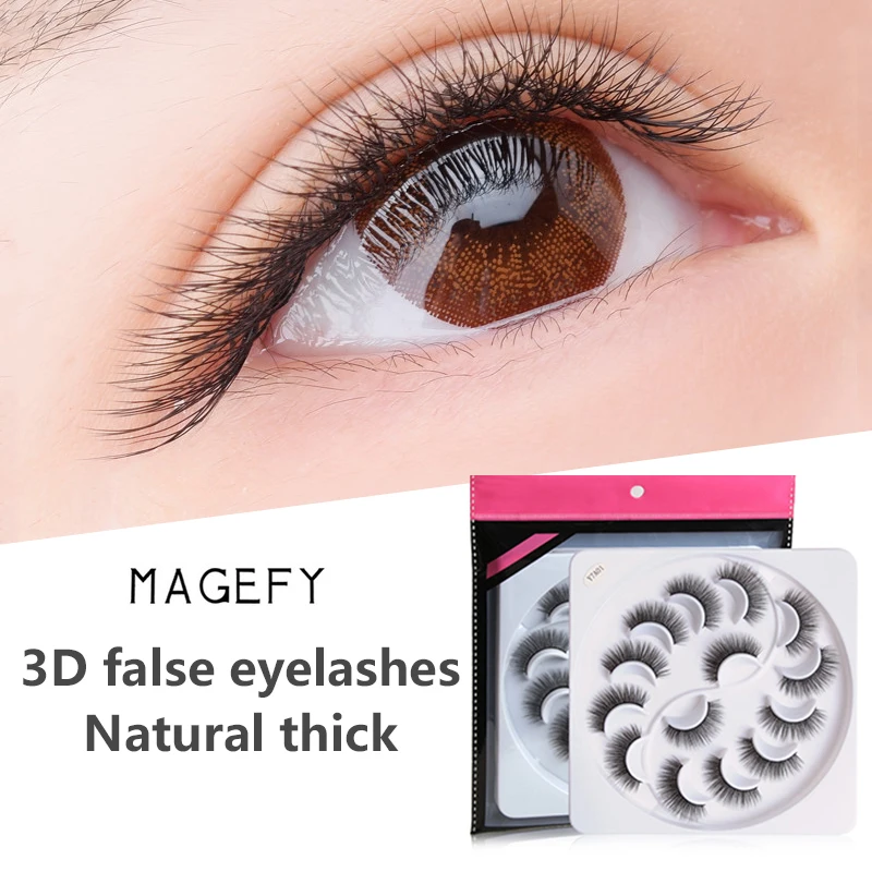 7pair/lot 3D Mink Hair False Eyelashes Natural Thick Long Eye Lashes Multi-layer Full Strip | Красота и здоровье