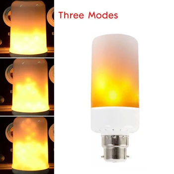 

E27 E26 E14 Flame Bulb 85-265V LED Flame Effect Fire Light Bulbs Flickering Emulation Decor LED Lamp With 3 Modes
