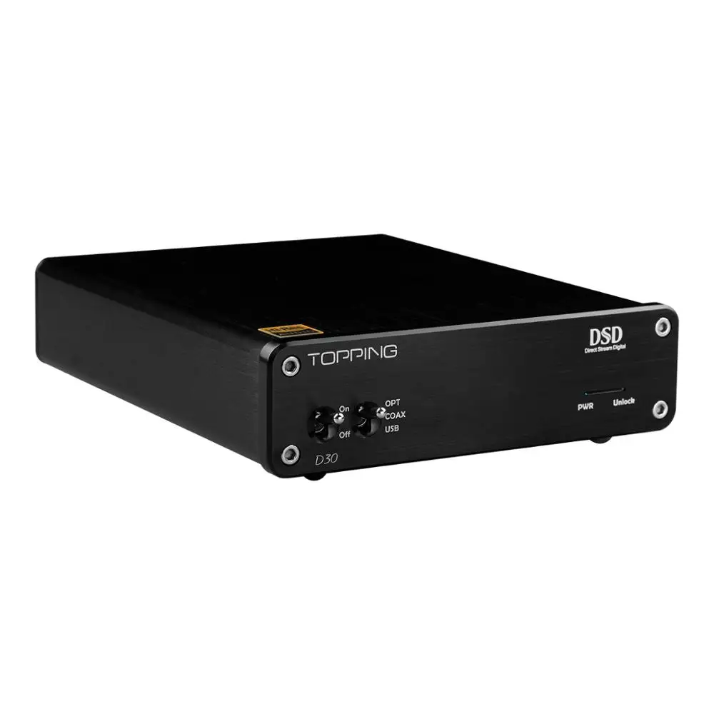Черный Топпинг D30 HIFI DSD DAC декодер усилителя CS4398 XMOS USB DAC аудио декодер коаксиальный Оптическое волокно 24 бит/192 кГц - Цвет: Черный